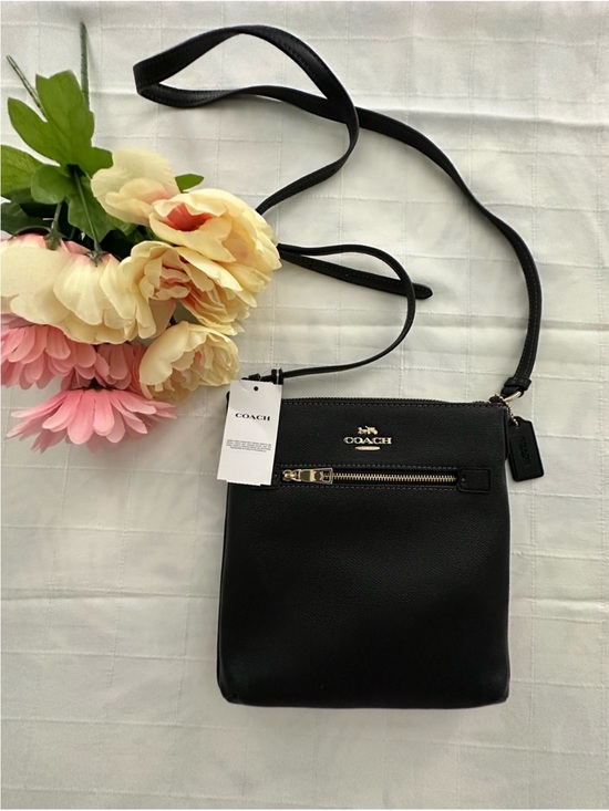 Coach Handbags - Coach Black Pebbled Leather Crossbody with Gold Hardware